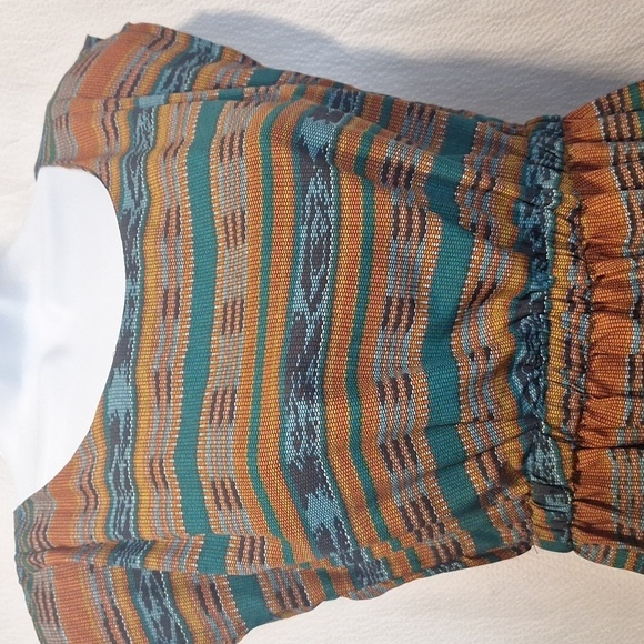 BeBop Orange and Turquoise Printed Mini Sleeveless Dress Women's Small - Picture 2 of 7